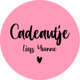 Sticker - Cadeautje - Liefs ......  -  50 mm