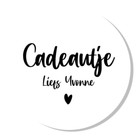 Sticker - Cadeautje - Liefs ......  -  50 mm