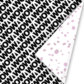 Inpakpapier - WOW & Lila Dots - 50 cm