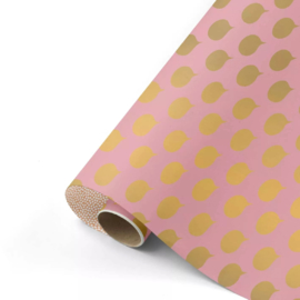 Inpakpapier - Pink Gold & Peach Cubes-  50 cm