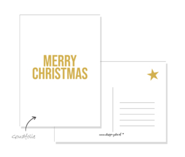 Kerst Kaart - Merry Christmas - Goudfolie