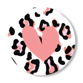 Sticker - Luipaard & Peach Heart