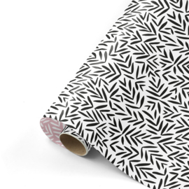 Inpakpapier - Pink & Black Structure- 50 cm