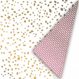 Inpakpapier - Golden Dots & Pink - 30 cm