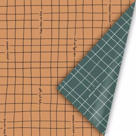 Inpakpapier - Petrol & Copper Stripes - 50 cm