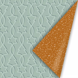 Inpakpapier - Mint Trees & Twinkling Stars Copper - 50 cm