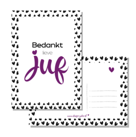 Kaart - Bedankt lieve Juf