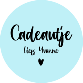 Sticker - Cadeautje - Liefs ......  -  50 mm