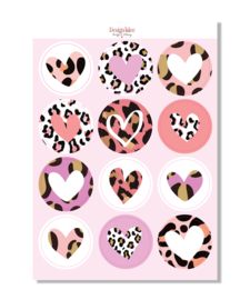 Stickervel - Heart Mix - 12 stuks