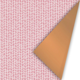 Inpakpapier - Pink Print & Copper - 50 cm