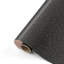 Inpakpapier - Black Twinkling Stars & Pink Trees- 50 cm