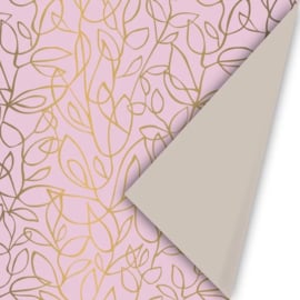 Inpakpapier - Pink  & Flower Print - 50 cm