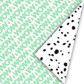 Inpakpapier - WOW Green & Dots - 50 cm