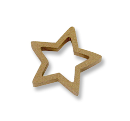 Kerst Decoratie - Houten gouden ster