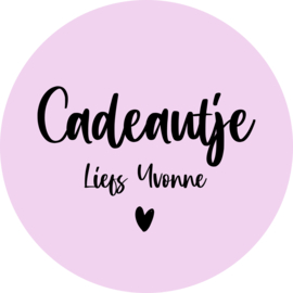 Sticker - Cadeautje - Liefs ......  -  50 mm