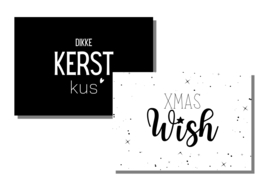 Kerst Kaarten Set - Kerst Kus & Xmas Wish - 10 stuks