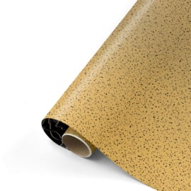 Inpakpapier - Golden Twinkling Stars & Black Trees - 50 cm