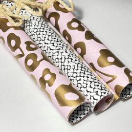 Inpakpapier - Golden Flowers & Print