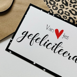 Kaart - Van Hartjes Gefeliciteerd