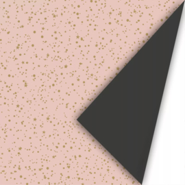 Inpakpapier - Pink Twinkling Stars & Black - 30 cm