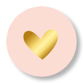 Sticker - Gouden Hart & Licht Roze