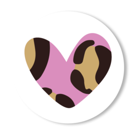 Sticker - Lila Luipaard Hart