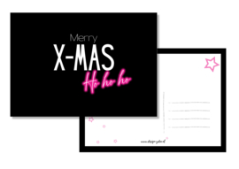 Kerst Kaart - Merry X-Mas Hohoho