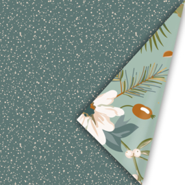 Inpakpapier - Twinkling Stars Petrol & Mint Print - 50 cm
