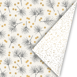 Inpakpapier - Twinkling Stars & Branches- 50 cm