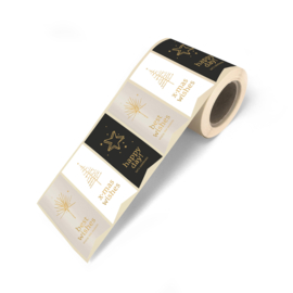 Kerst Sticker - Labels  - Happy Days