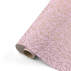 Inpakpapier - Pink  & Flower Print - 50 cm