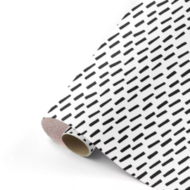 Inpakpapier - Black Stripes & Pink Cubes - 50 cm