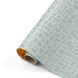 Inpakpapier - Roest & Mint Letters - 50 cm