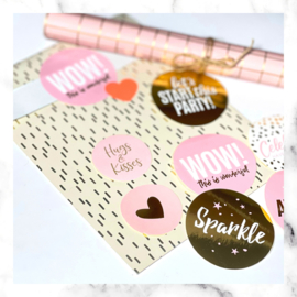 Sticker - Gouden Hart & Licht Roze