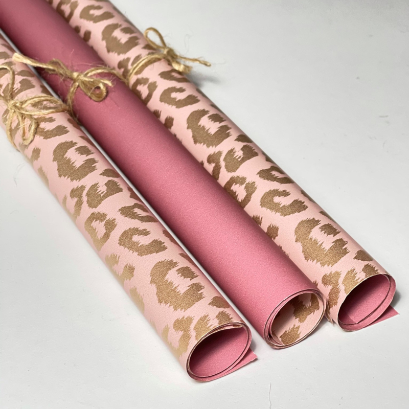 thermometer patroon auteursrechten Inpakpapier - Pink & Golden Leopard | Inpakpapier - 30 cm | Design Ydee