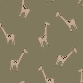 T-shirt giraf olijf