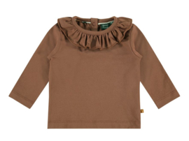 Longsleeve terra met ruffle