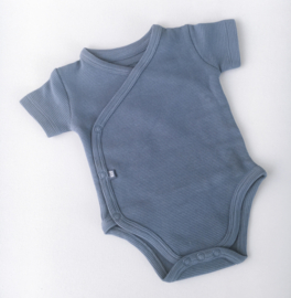 Romper Baby's Only korte mouwen VINTAGE BLUE (rib)