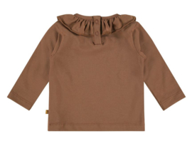 Longsleeve terra met ruffle