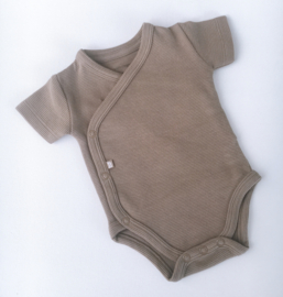 Romper Baby's Only korte mouwen MOKKA (rib)