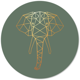Muurcirkel olifant geometrisch, 25/60 cm