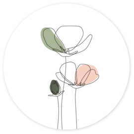 Muurcirkel buiten bloemen - klaprozen, 25 cm