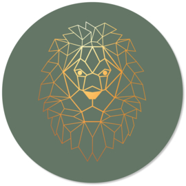 Muurcirkel geometrische leeuw, 25/60 cm