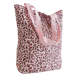 Canvas tas luipaard roze