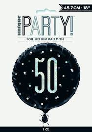 Folieballon 50 zwart glitter