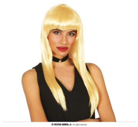 Pruik lang haar blond