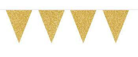 Vlaggenlijn glitter goud 6 mtr