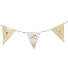 Vlaggenlijn eid mubarak goud wit 6 mtr lang