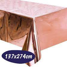 Tafelkleed metallic rose goud plastic