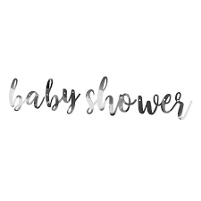 Babyshower letterslinger zilver